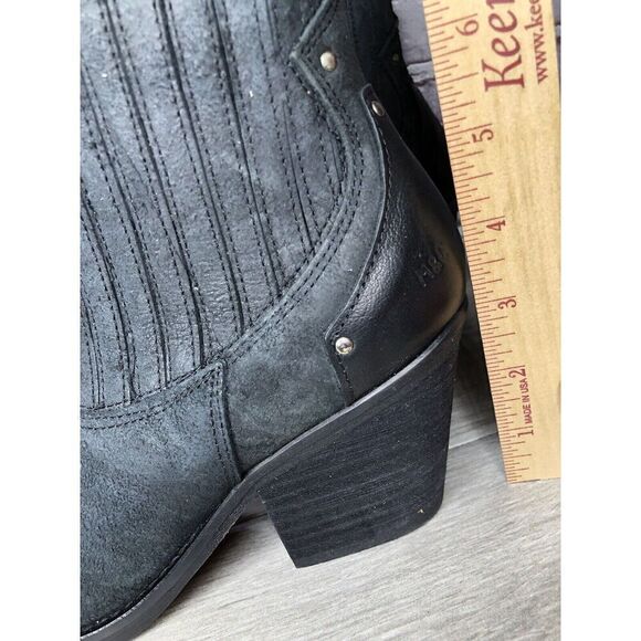 Musse & Cloud Black Suede Leather Chelsea Block Heel Boots Women’s Sz 9M US/40EU - Picture 10 of 16